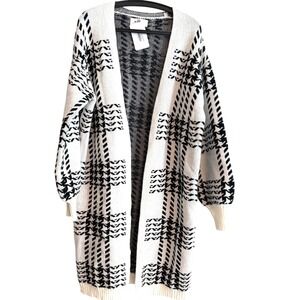 NWT Red Raccoon Womens Large Long Open Cardigan Feminine Boho Casual Chic Soft